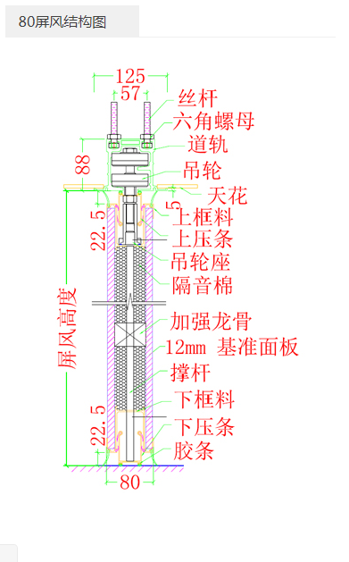 80型活动隔断墙结构